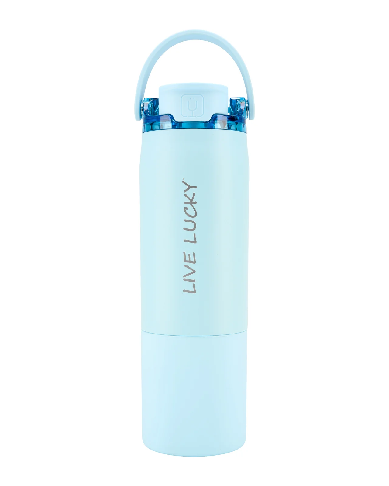 "Live Lucky" Blue Wellness Water Bottle - Glacier