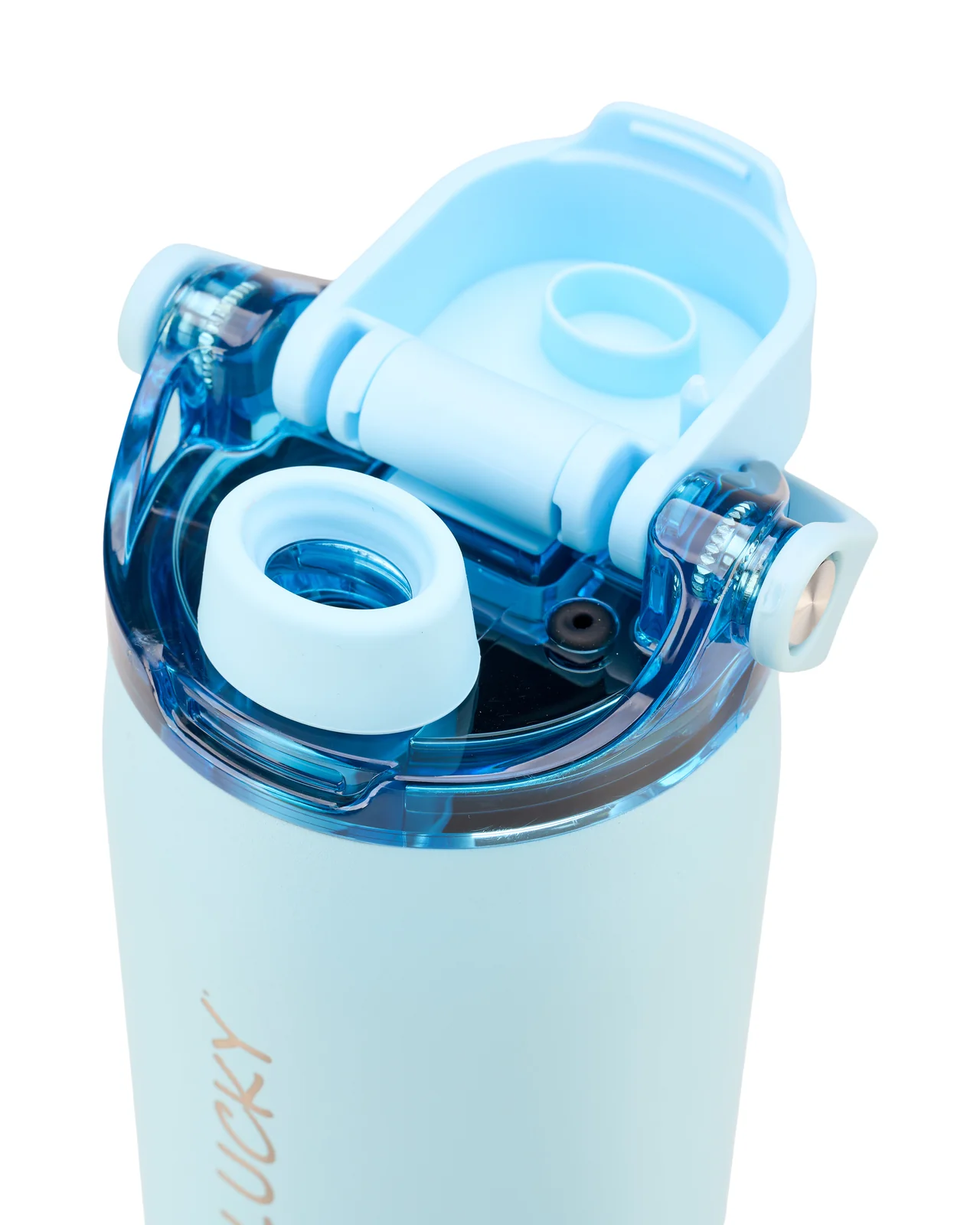 "Live Lucky" Blue Wellness Water Bottle - Glacier - Image 2