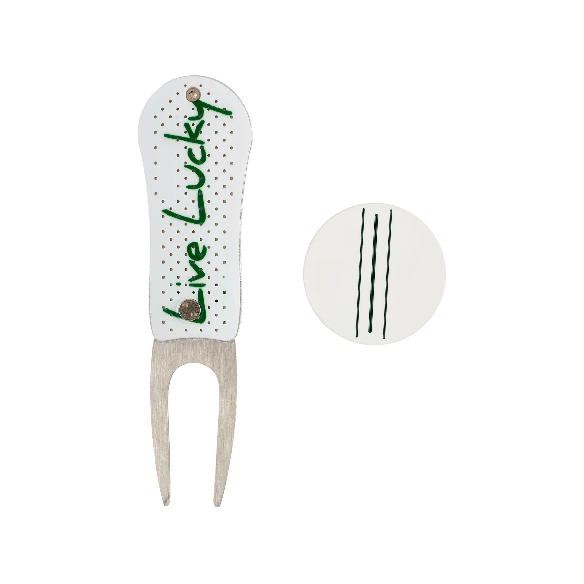 Live Lucky Divot Tool with Ball Marker Set Green - Image 4