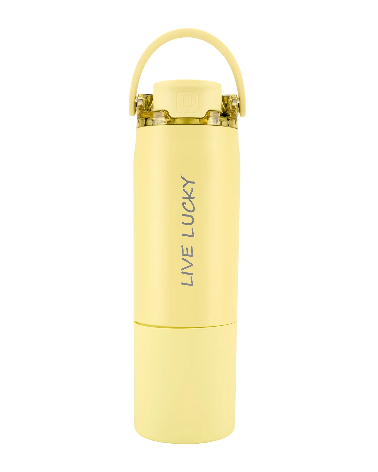 "Live Lucky" Yellow Wellness Water Bottle - Prickly Pear
