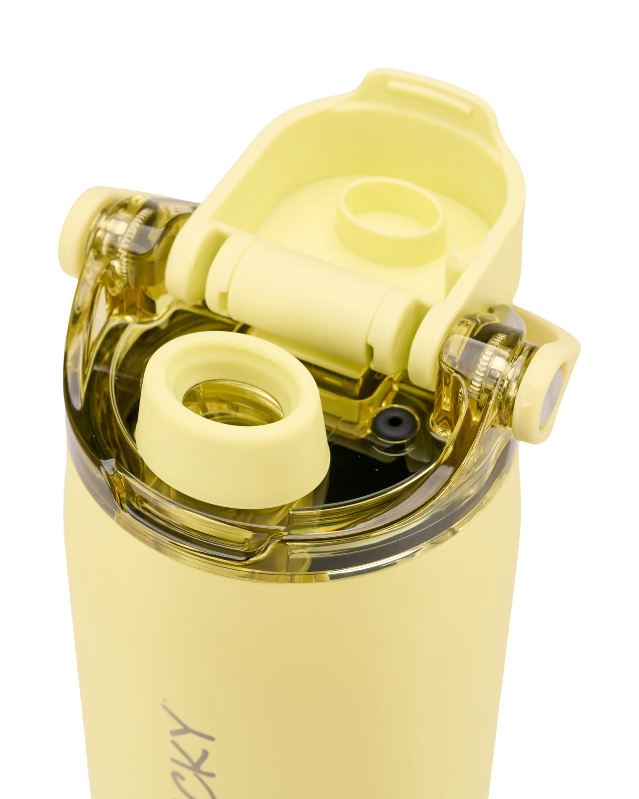 "Live Lucky" Yellow Wellness Water Bottle - Prickly Pear - Image 2