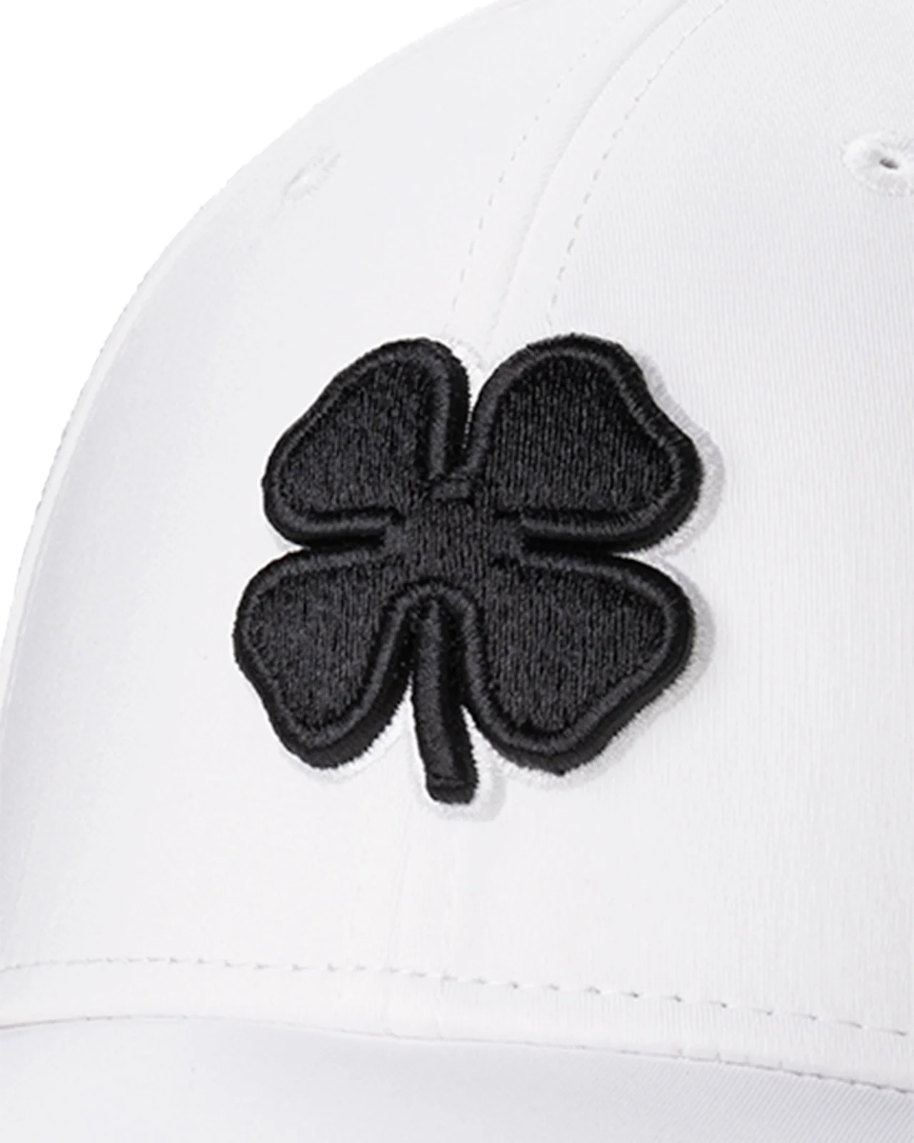 Premium Clover 1 White Fitted Performance Hat - Image 3