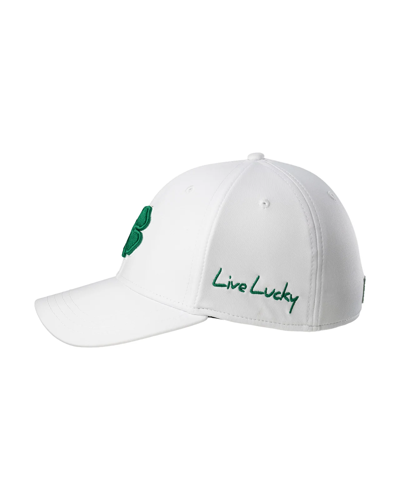 Premium Clover 16 White Fitted Performance Hat - Image 4