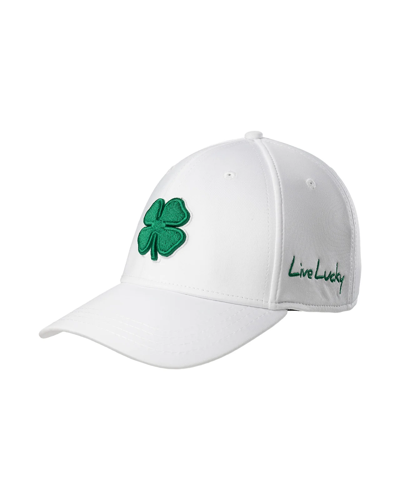 Premium Clover 16 White Fitted Performance Hat - Image 5
