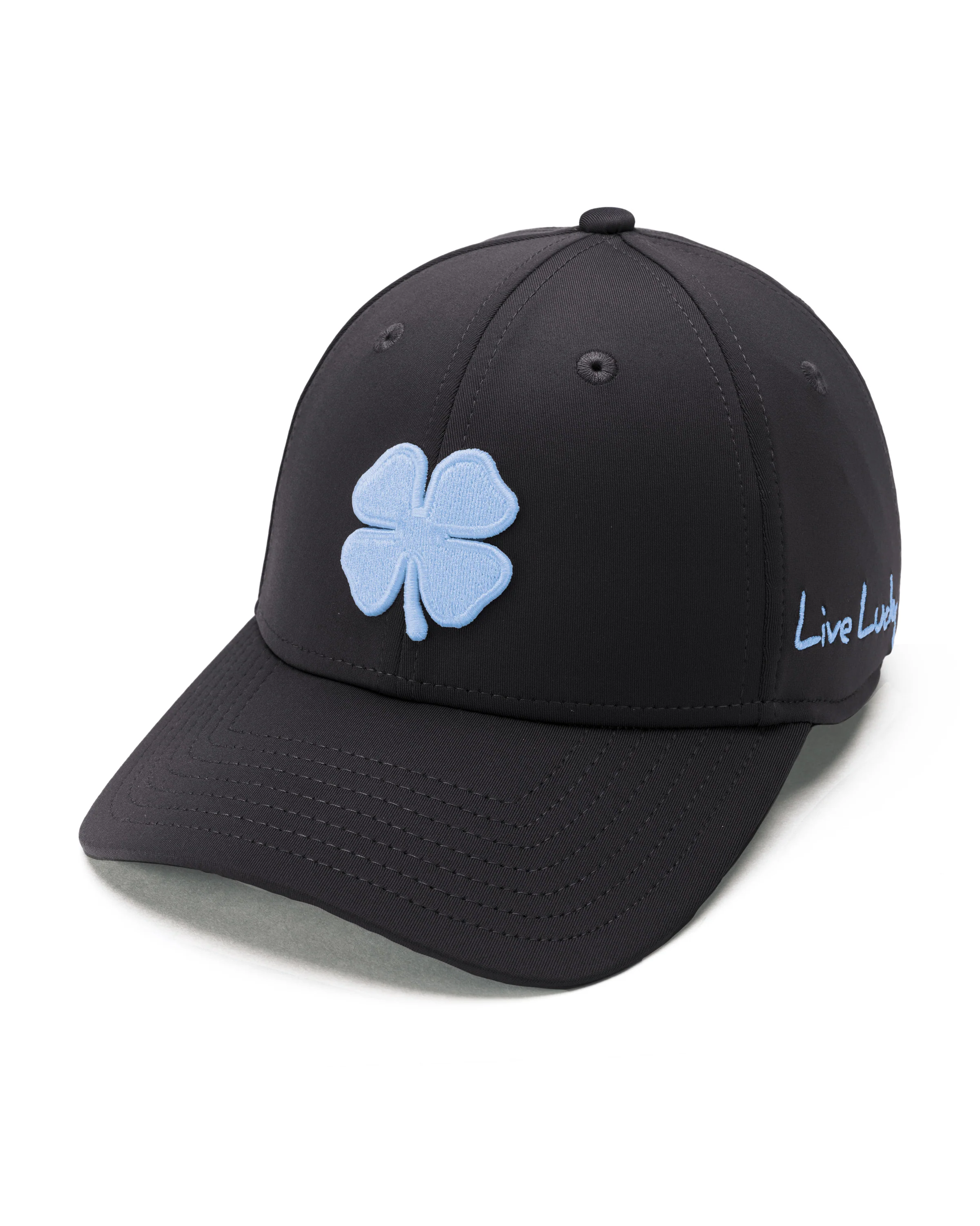 Premium Clover 184 Black Fitted Performance Hat