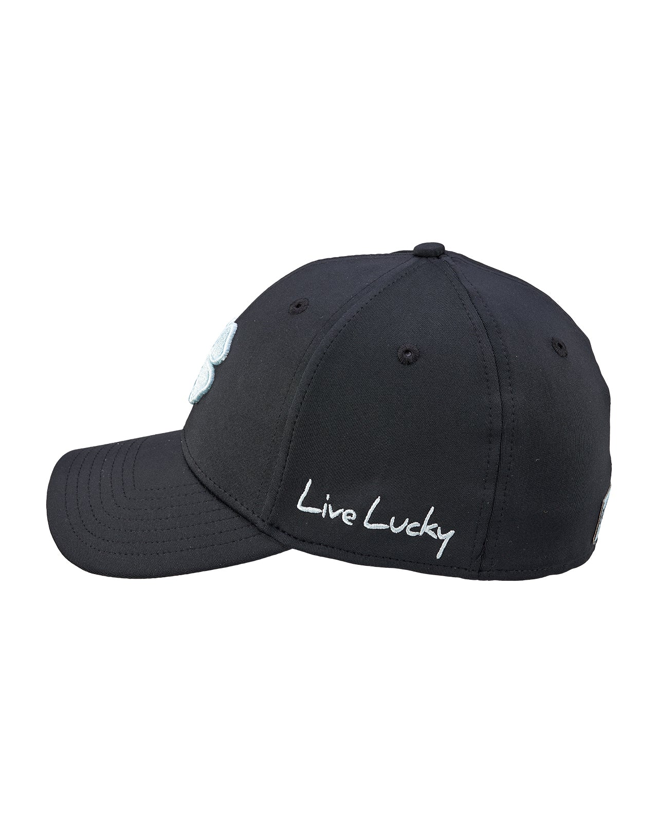 Premium Clover 187 Black Fitted Performance Hat - Image 4