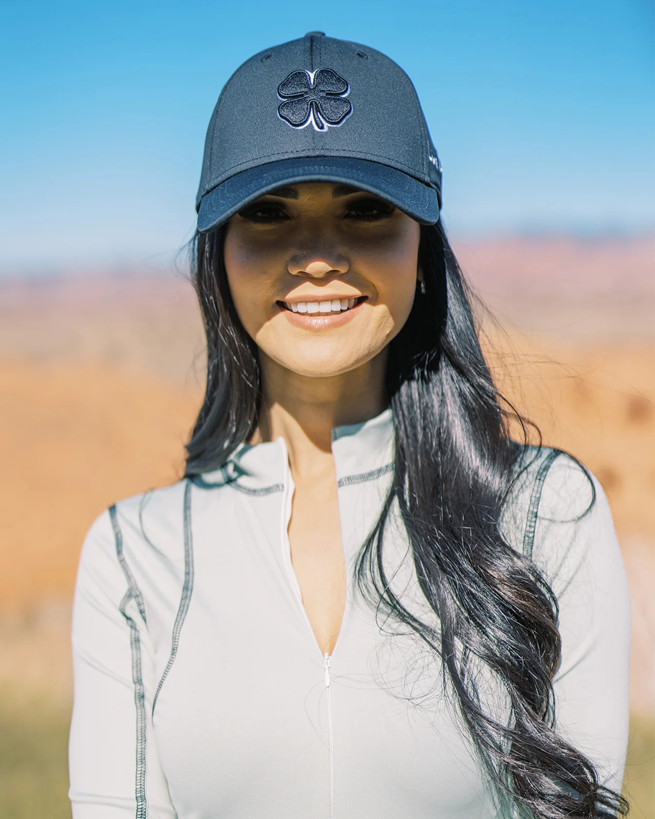 Premium Clover 2 Black Fitted Performance Hat - Image 15