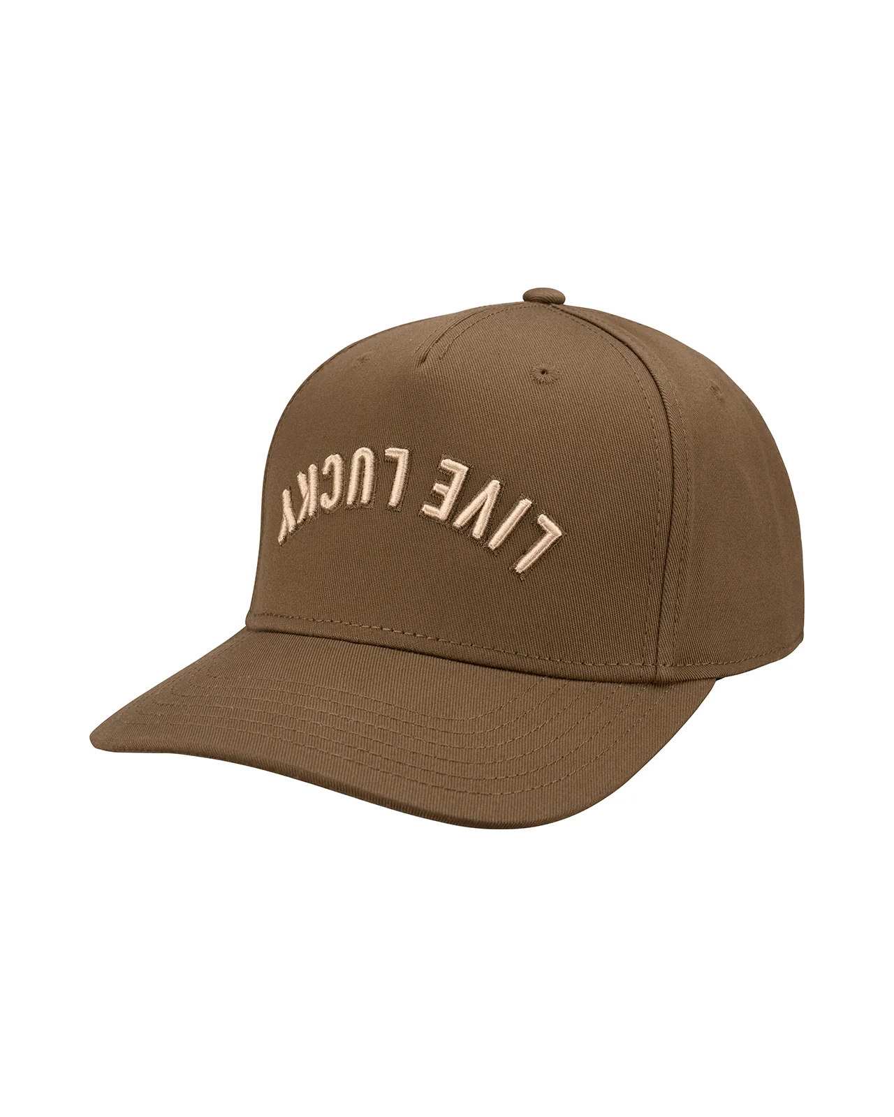 Upside Down Luck 11 Brown Cotton Twill Hat - Image 4