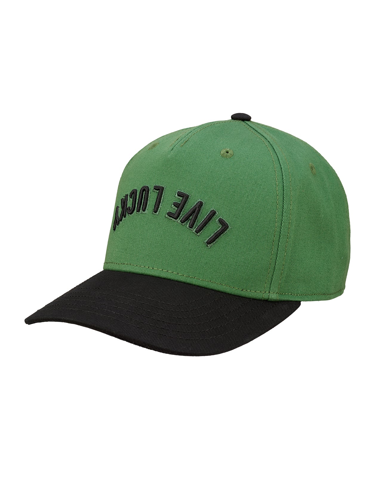 Upside Down Luck 6 Green Cotton Twill Hat - Image 3